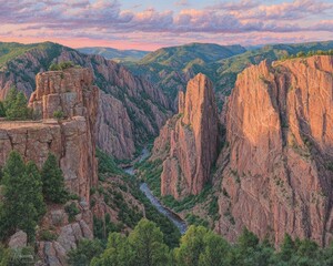 High Altitude Canyon Sunset View