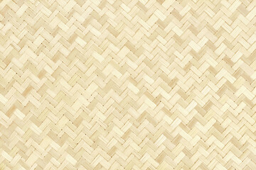 Old bamboo weave texture background, pattern of woven rattan mat in vintage style.