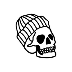 urban skull and beanie icon