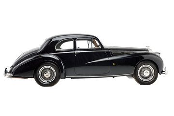 Fototapeta premium Classic Vintage Car Elegant Coupe, Black Finish, Side Profile View