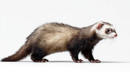 Fototapeta premium Ferret profile on white background