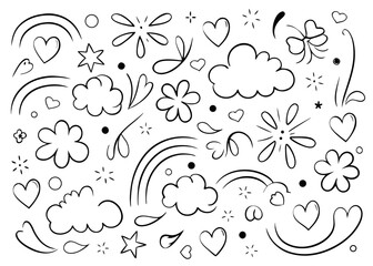 Charming childlike artwork featuring a whimsical rainbow flower and heart motif on a clean background
