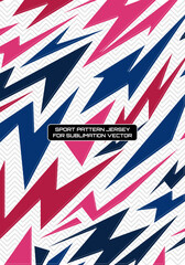 Dynamic sports jersey design with an abstract geometric pattern of energetic lightning bolts. Vector graphic background for sublimation printing on apparel