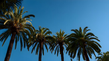 Obraz premium palm trees against blue sky