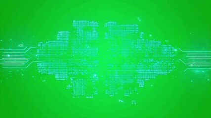 Dynamic green screen background with glowing circuit board animation for tech videos