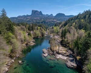River Winding Through Lush Valley