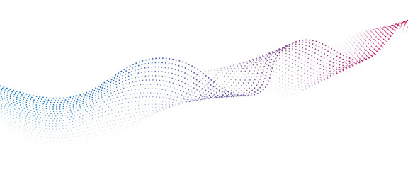 Fototapeta premium Flowing Dot Wave halftone gradient pattern on transparent background 