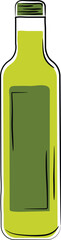 Hand Drawn Bottle of Olive Oil Vector Illustration