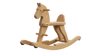 A Classic Wooden Rocking Horse Toy Perfect for Childrens Playtime and Developing Motor Skills
