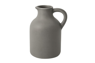 Modern gray ceramic jug on transparent background