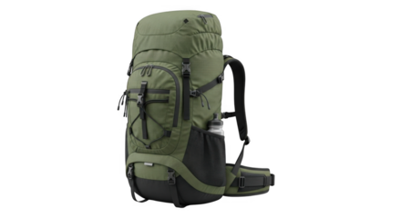 Durable Olive Green Large Capacity Hiking Backpack for Outdoor Adventures and Camping Trips