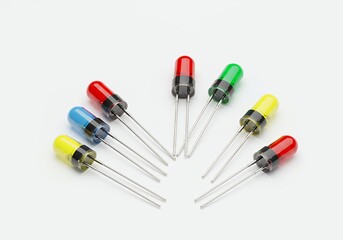 Vibrant collection of colorful LEDs, essential electronic components for innovation and design projects