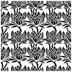 Lotus flower seamless pattern silhouette background