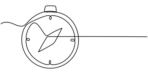 Magnetic compass continuous one line drawing. Land, sea, navigation, geography compass single line art illustration. Editable vector.   © SREEPOLOK