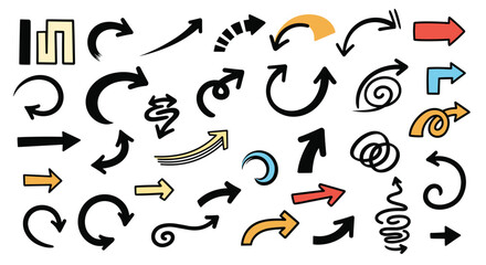 Dynamic arrow collection guiding direction and progress for modern design projects