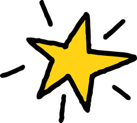 라인드로잉 반짝이는 별 