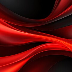 Obraz premium A vibrant red and black background featuring smooth, flowing curves that create a dynamic and visually striking composition, evoking energy and movement.