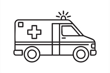 Emergency response vehicle icon for healthcare, ambulance services, and medical transportation