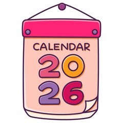 Minimalist Pastel Calendar Icon For New Year 2026