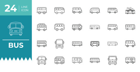 Bus Outline Icon Transport Vector Illustration