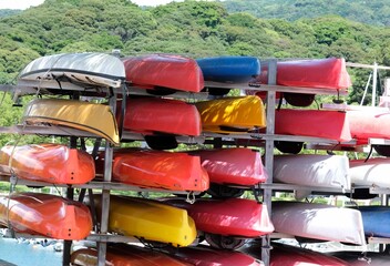 浜に置かれたシーカヤック