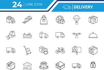Delivery Outline Icon Vector Design