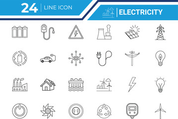 Fototapeta premium Electricity And Energy Line Icon Vector
