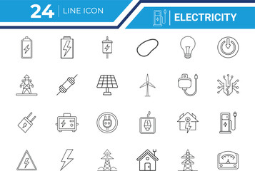 Electricity Outline Icon Vector Illustration