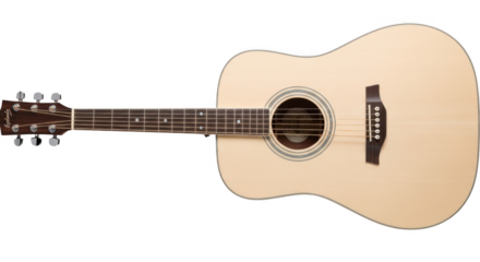 Acoustic guitar with a spruce top and mahogany back and sides
