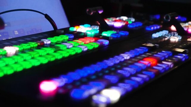 Blurry television PCR switcher panel light