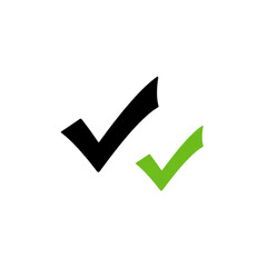 White outline checkmark and green checkmark Keywords: checkmark, check, mark isolated on a transparent background