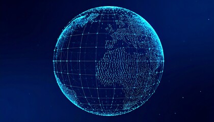 Digital Globe, Rotating, Dark Space