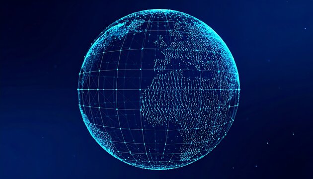 Digital Globe, Rotating, Dark Space