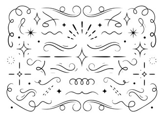 Elegant decorative calligraphy flourish swirl ornament design with intricate line work and artistic flair