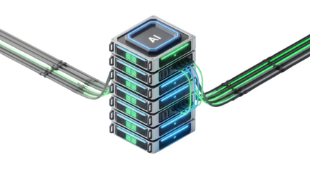 Artificial intelligence server stack with cables