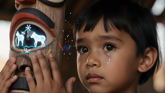 AI augmented reality eyetracking child interaction interface