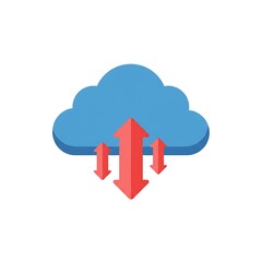 Dynamic cloud data transfer with upload download arrows symbolizing connectivity and digital information flow