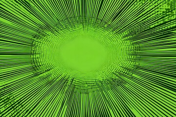 Green comic book background with lines radiating out from the center