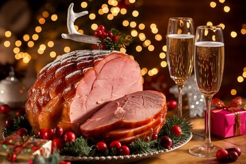 A Delicious Glazed Ham, Perfect for a Festive Holiday Feast