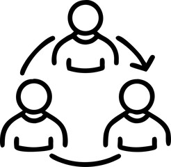 team collaboration vector icon on white or transparent background. productivity icons items Stroke icon collections. Editable Stroke icon collection