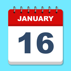January calendar icon on a blue background