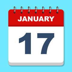 January calendar icon on a blue background
