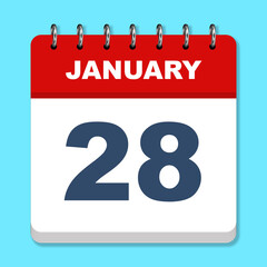 January calendar icon on a blue background