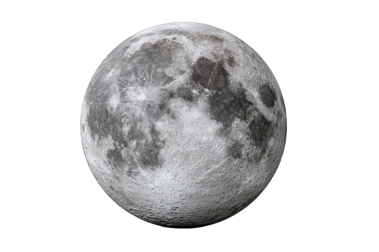 Close-up view of a detailed, gray moon