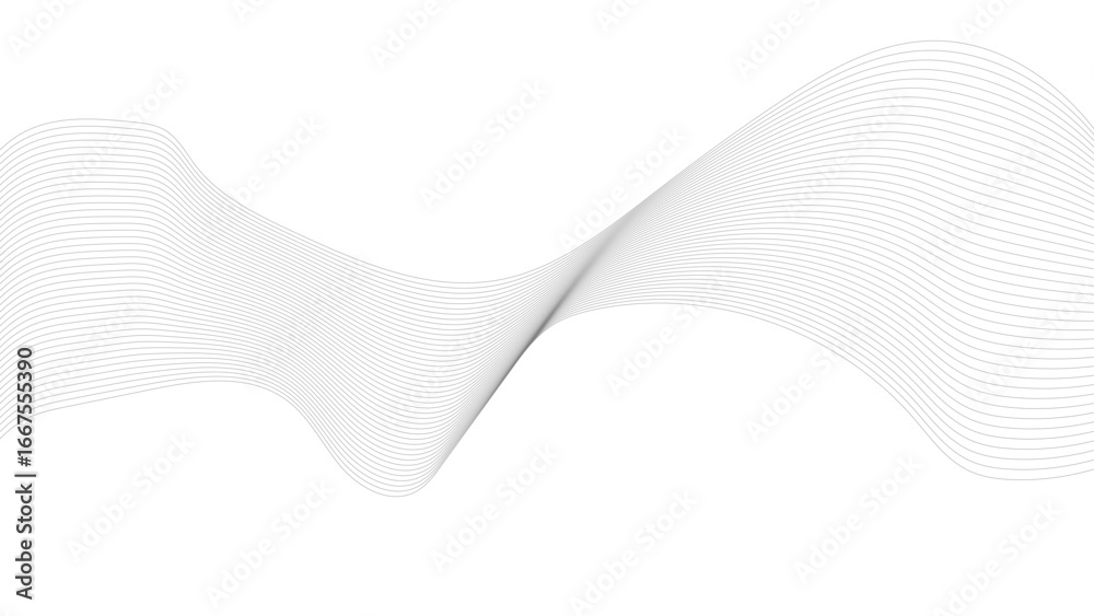 Canvas Prints abstract black lines wave curve motion on white background. technology, data science, geometric bord