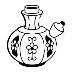 A doodle style icon representing a kendi pot
