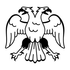 A drawing style icon representing an eagle emblem
