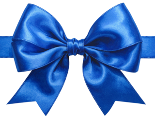blue bow isolated on white background