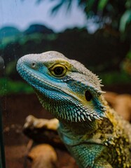 Obraz premium Close-up of a colorful lizard