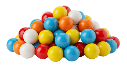 Colorful gumballs, white background isolated